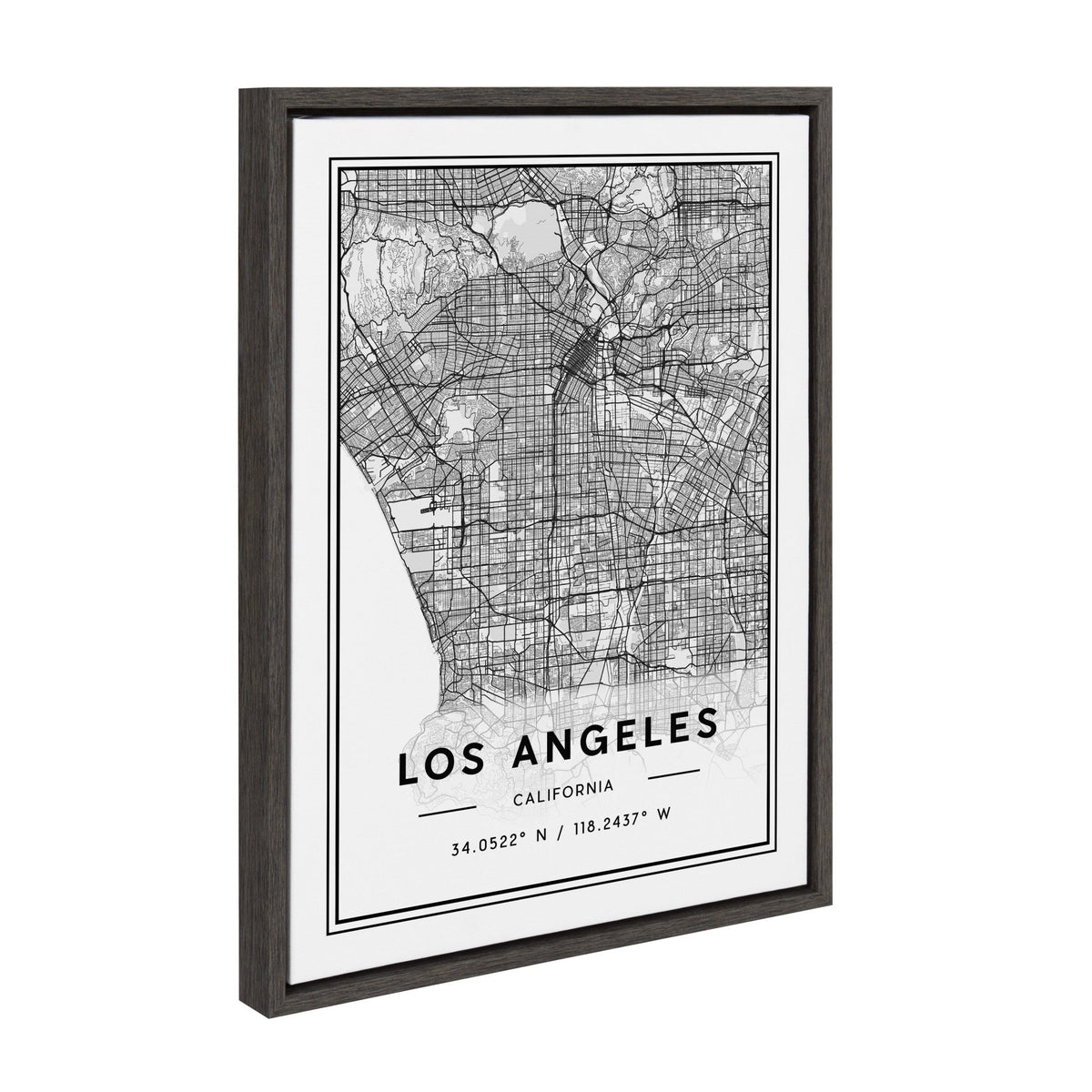 Sylvie Los Angeles Modern Map Framed Canvas by Jake Goossen