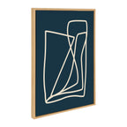 Sylvie Abstract Lines in Blue Framed Canvas by Apricot and Birch