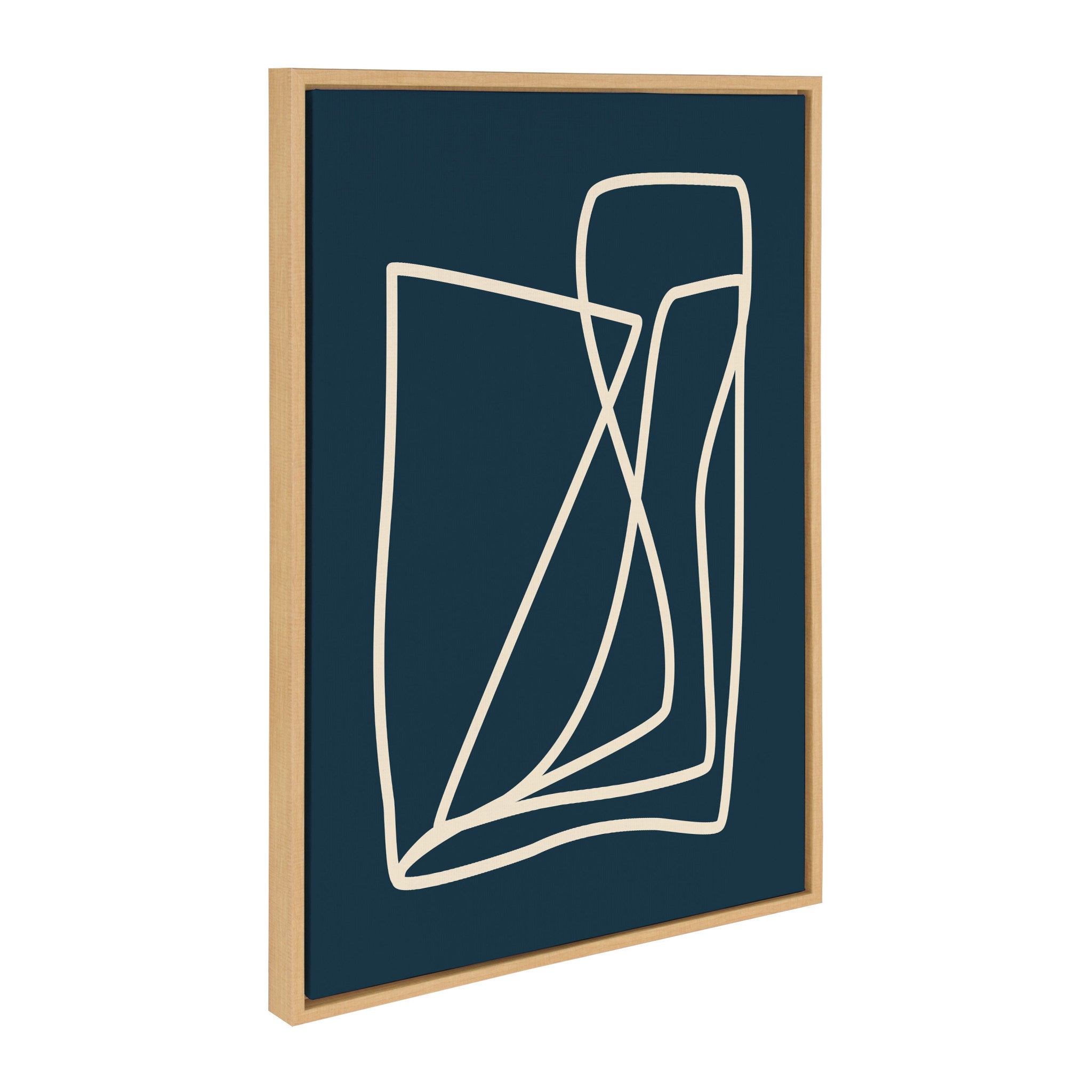 Sylvie Abstract Lines in Blue Framed Canvas by Apricot and Birch