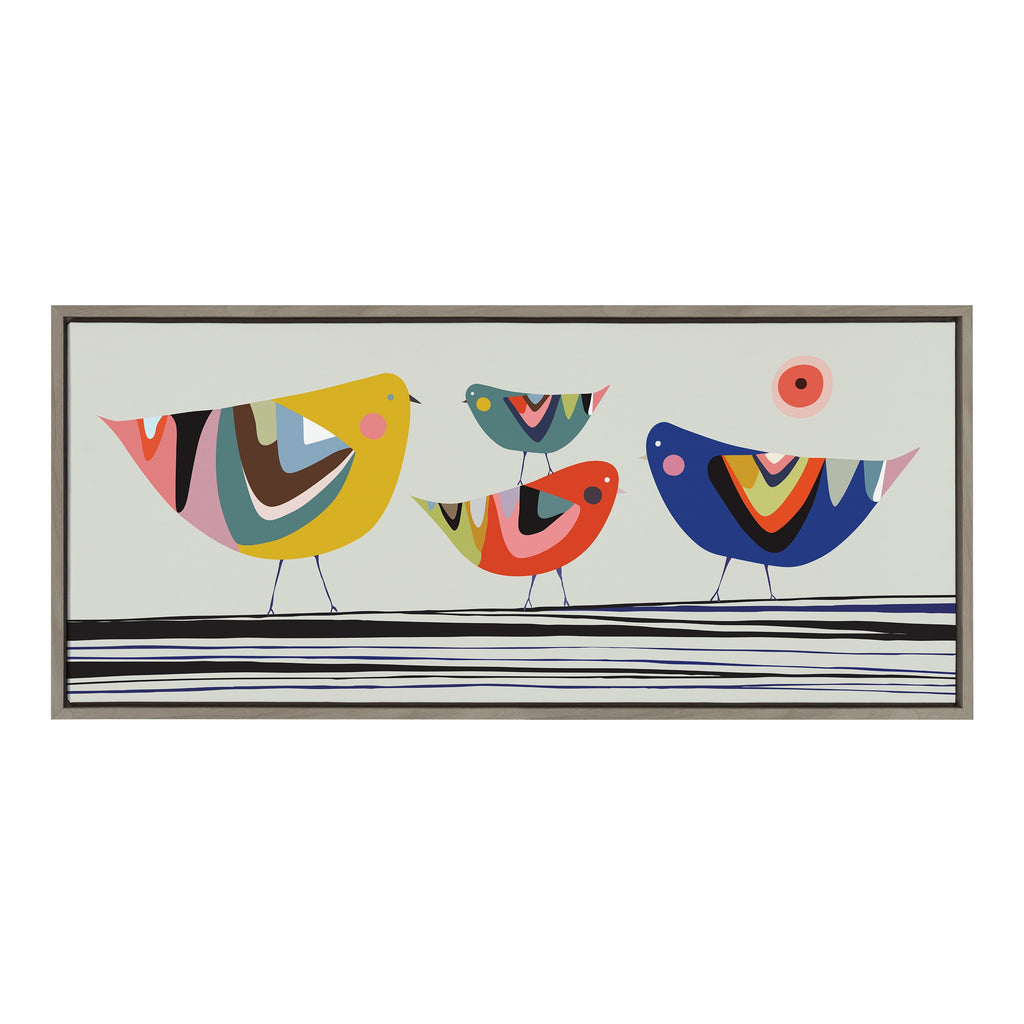 Sylvie Family Tree 4 Birds Framed Canvas by Rachel Lee of My Dream Wall