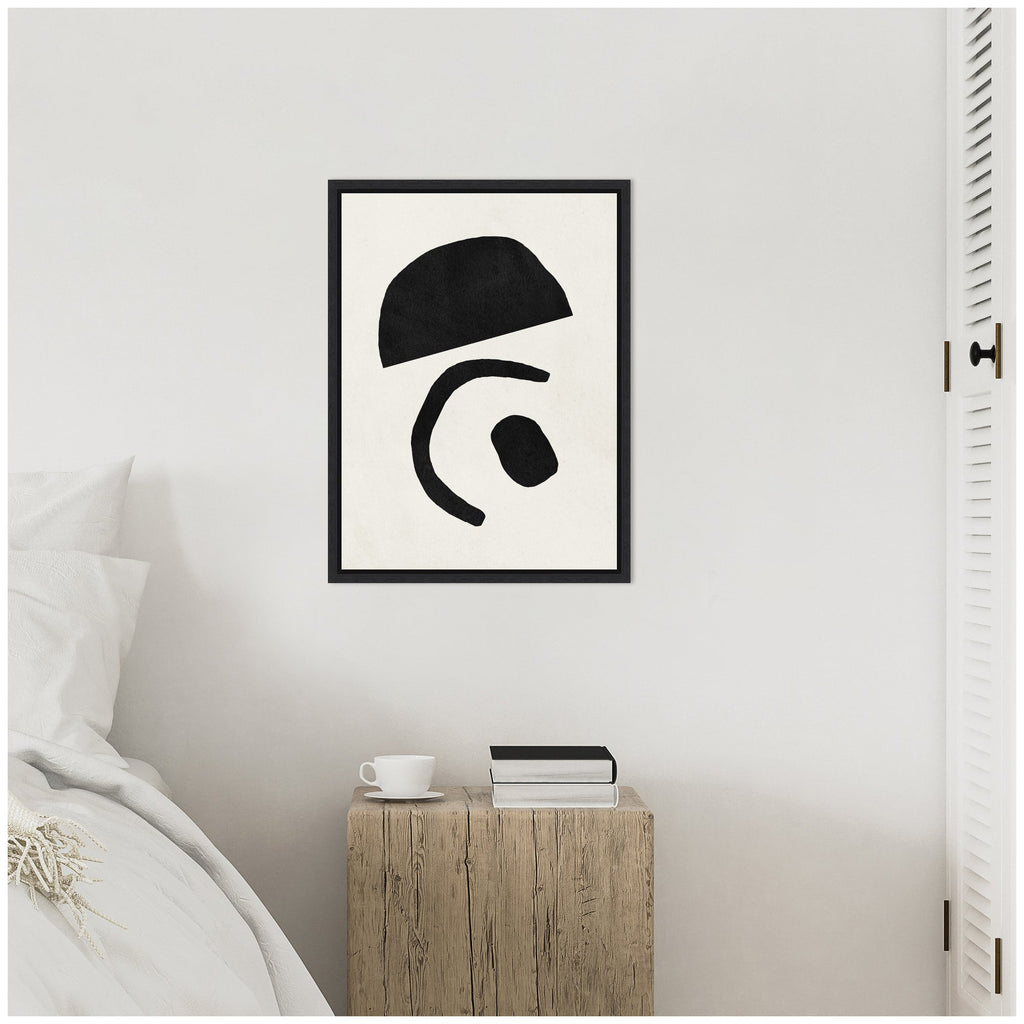 Sylvie Black Geometric Abstract 3 Framed Canvas by July Art Prints