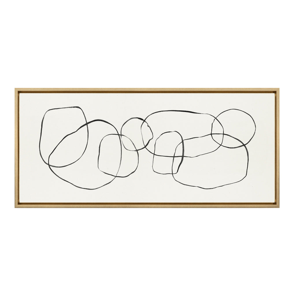 Sylvie Dancing Circles Framed Canvas by Teju Reval of SnazzyHues