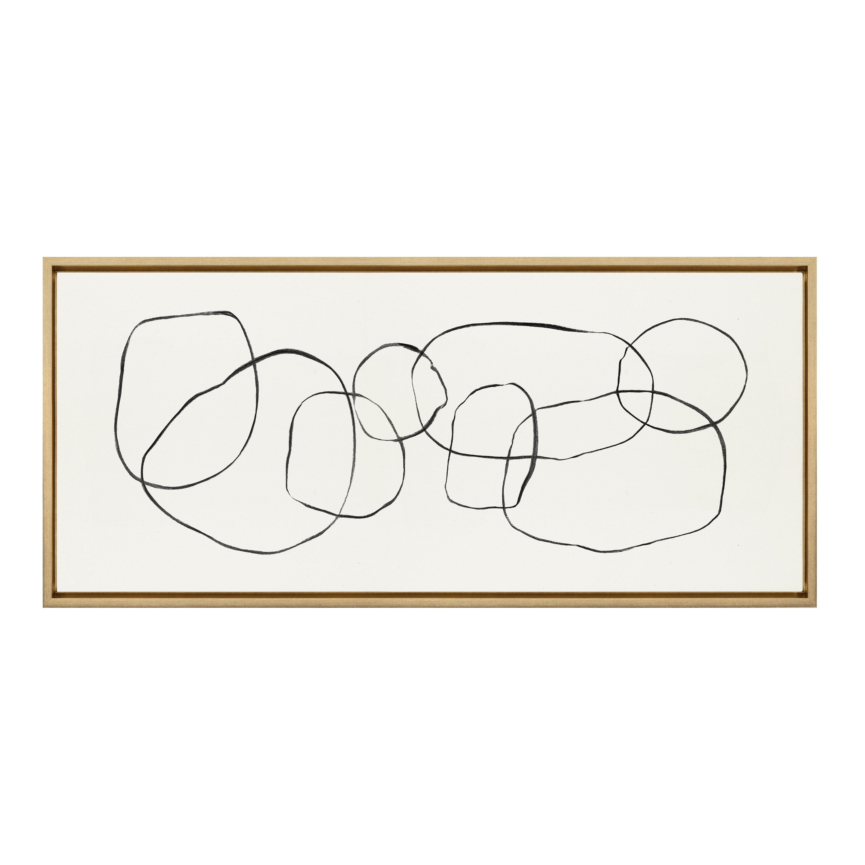 Sylvie Dancing Circles Framed Canvas by Teju Reval of SnazzyHues