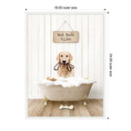 Sylvie Golden Retriever in Hot Bath Framed Canvas by Amy Peterson