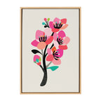 Sylvie Mid Century Modern Cherry Blossoms Framed Canvas by Rachel Lee of My Dream Wall