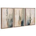 Sylvie Abstract Tall Cactus Muted Colors Framed Canvas Art Set by The Creative Bunch Studio