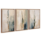 Sylvie Abstract Tall Cactus Muted Colors Framed Canvas Art Set by The Creative Bunch Studio