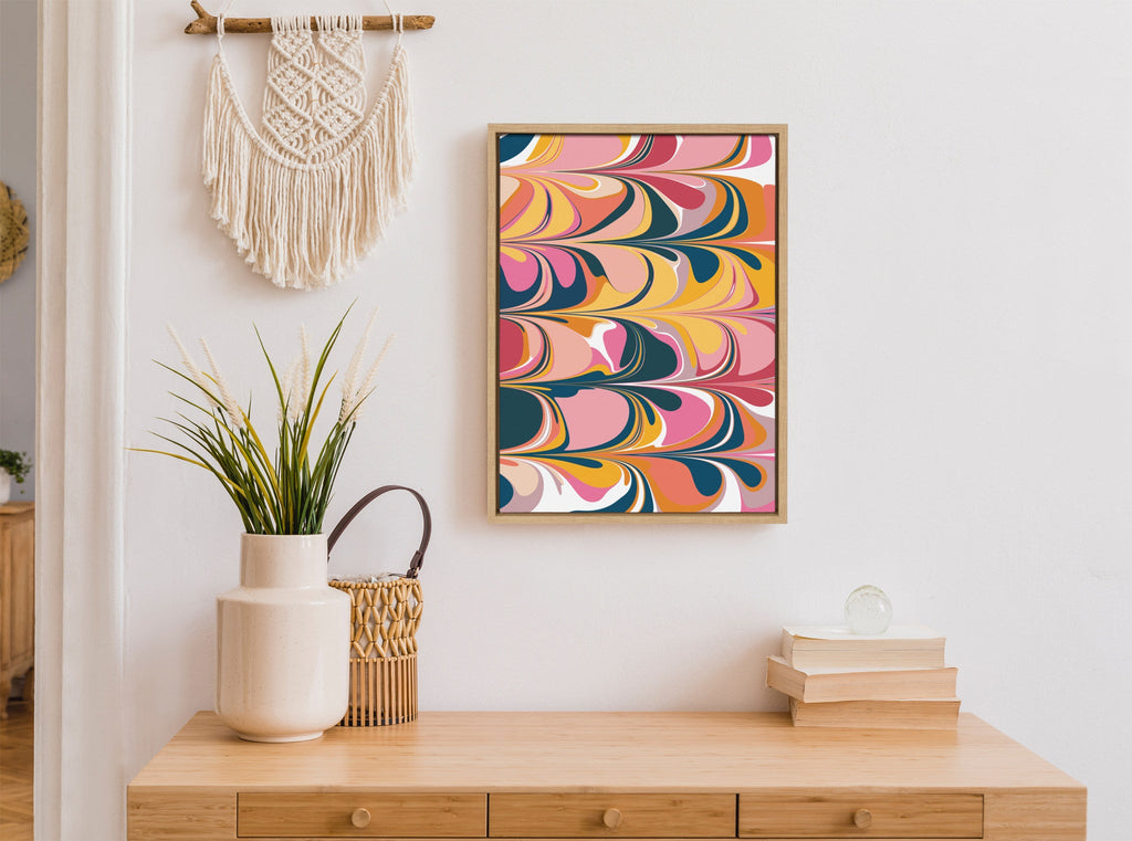 Sylvie Colorful Swirls Framed Canvas by Apricot and Birch
