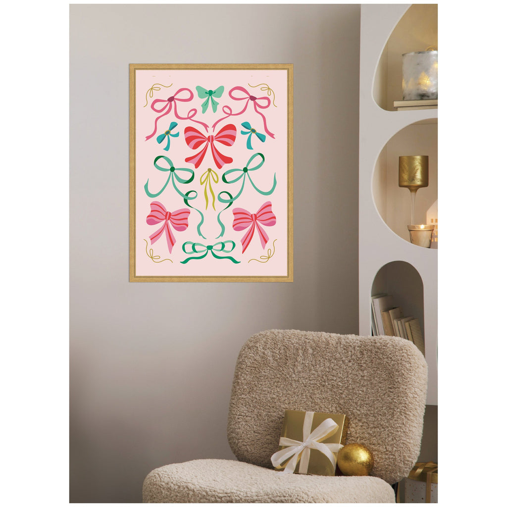 Sylvie Framed Canvas Christmas Bows by Rachel Lee