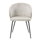 Velvet Upholstery Side Chairs 2 Piece Set With Metal Legs Modern Home Furniture - Beige