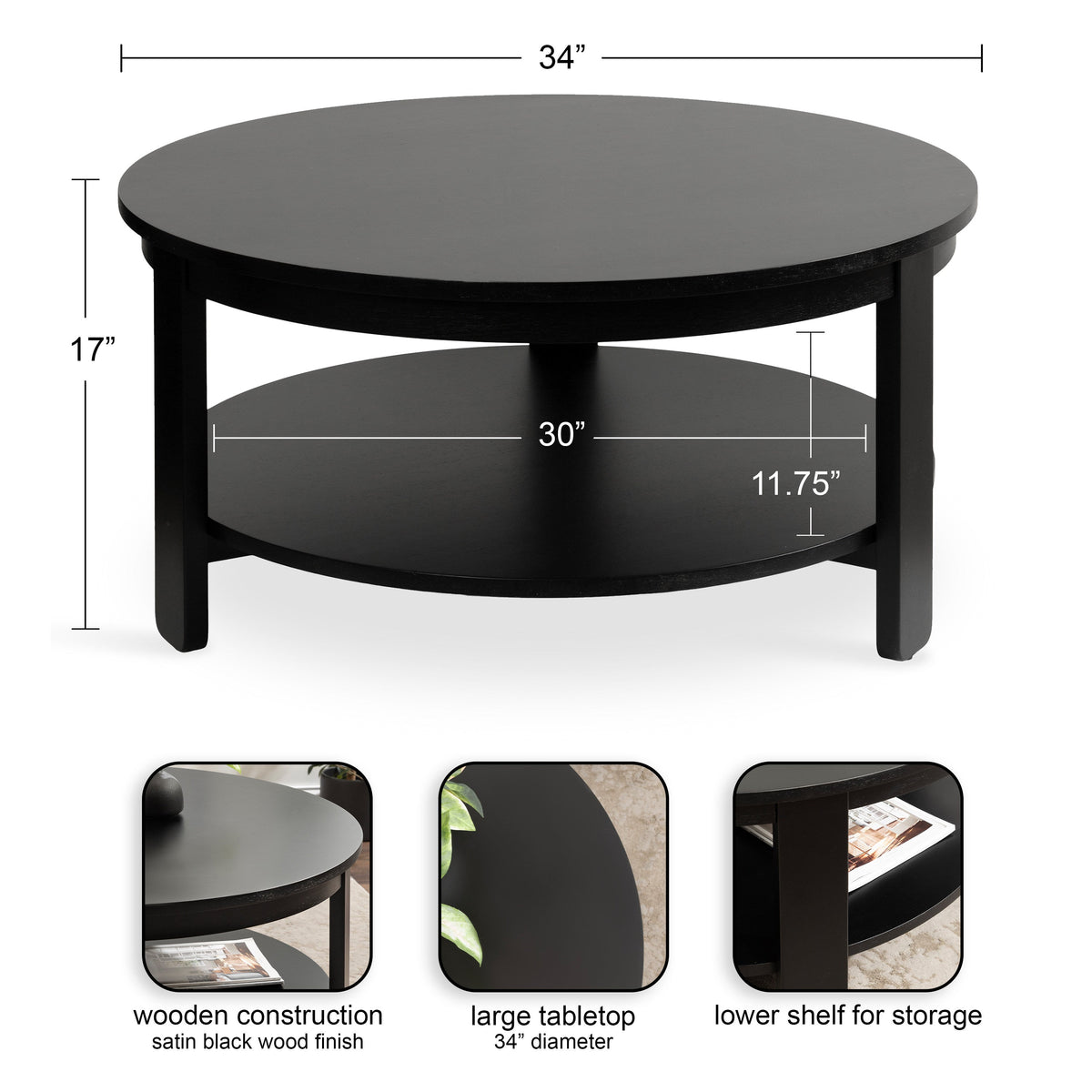 Foxford Round Wood Coffee Table