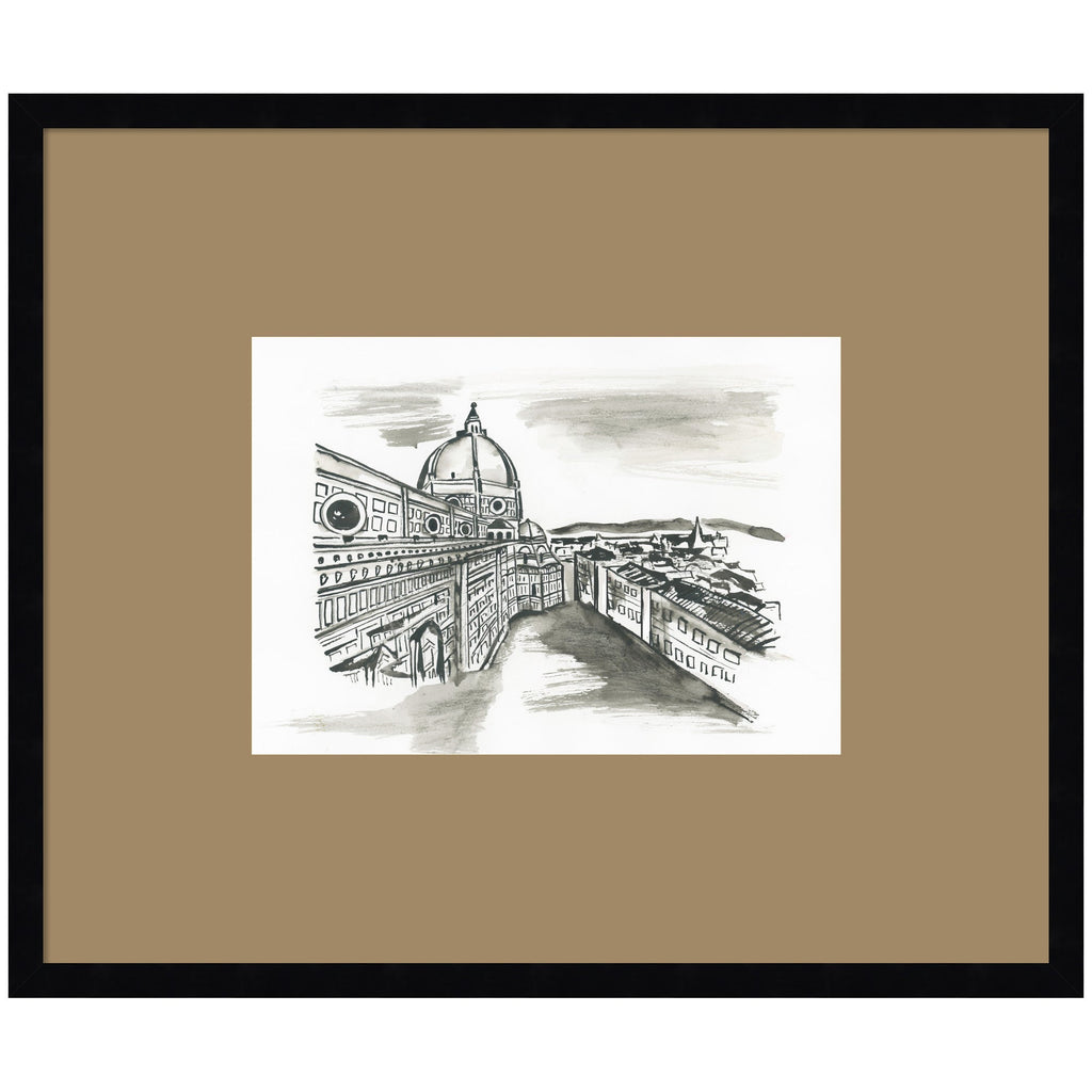 Postcard Florence by Teju Reval Framed Wall Art Print Matted