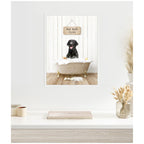 Sylvie Black Lab in Farmhouse Hot Bath Framed Canvas by Amy Peterson