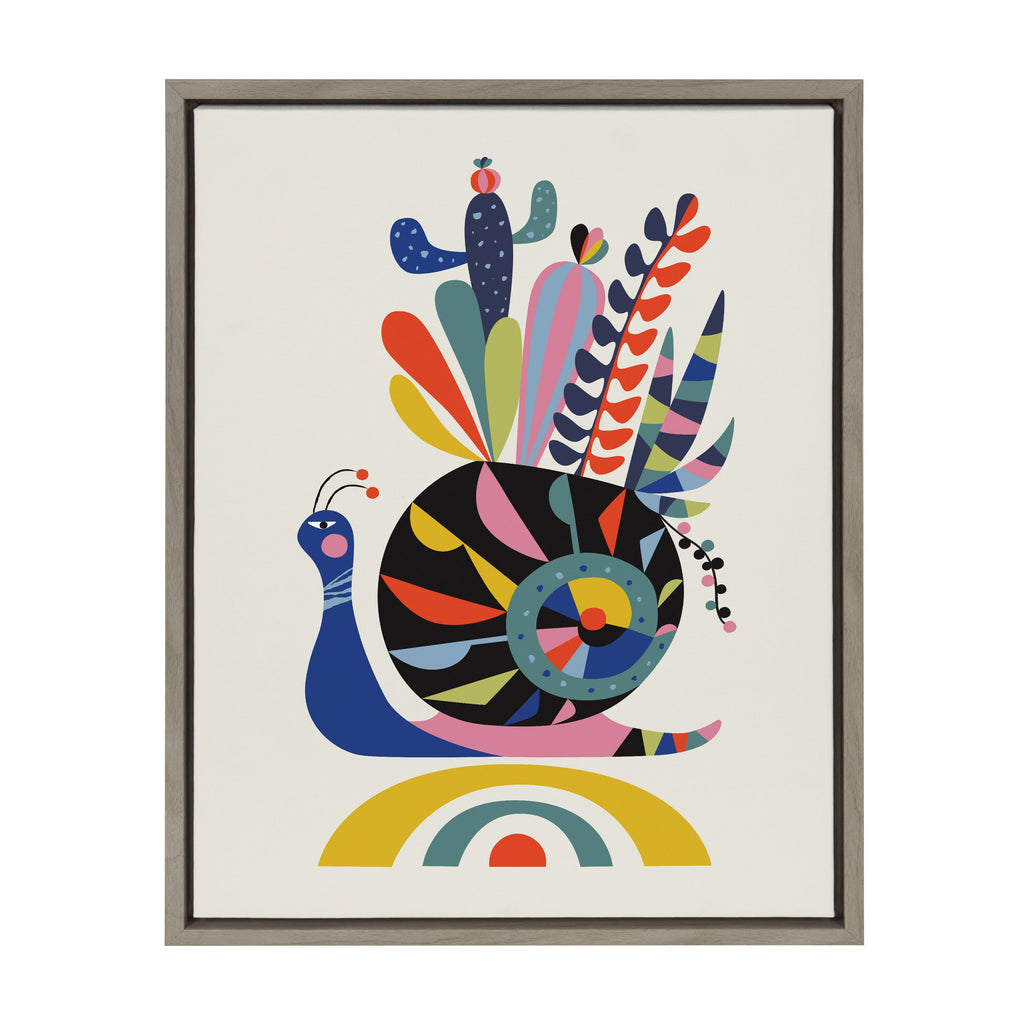 Sylvie Snail Framed Canvas by Rachel Lee of My Dream Wall
