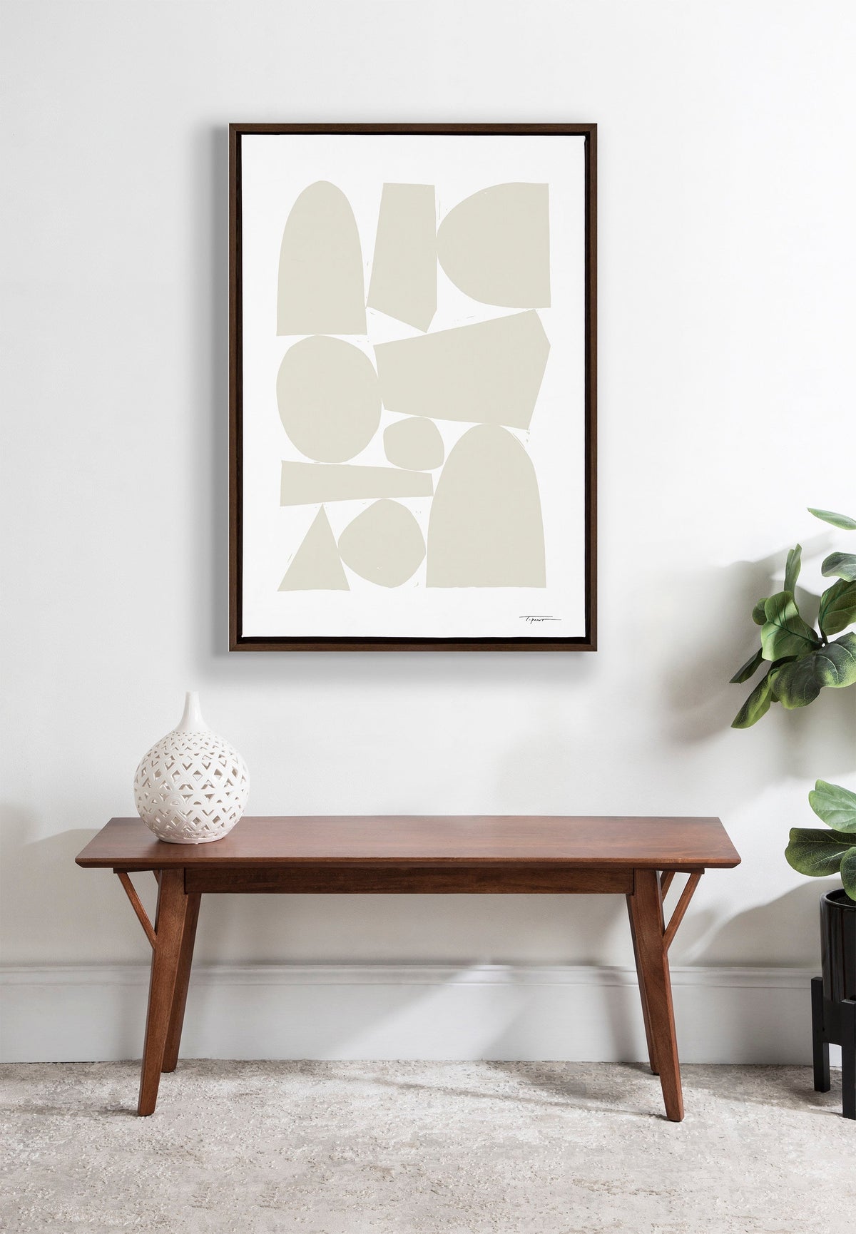 Sylvie Constructed II Neutral Framed Canvas by Statement Goods