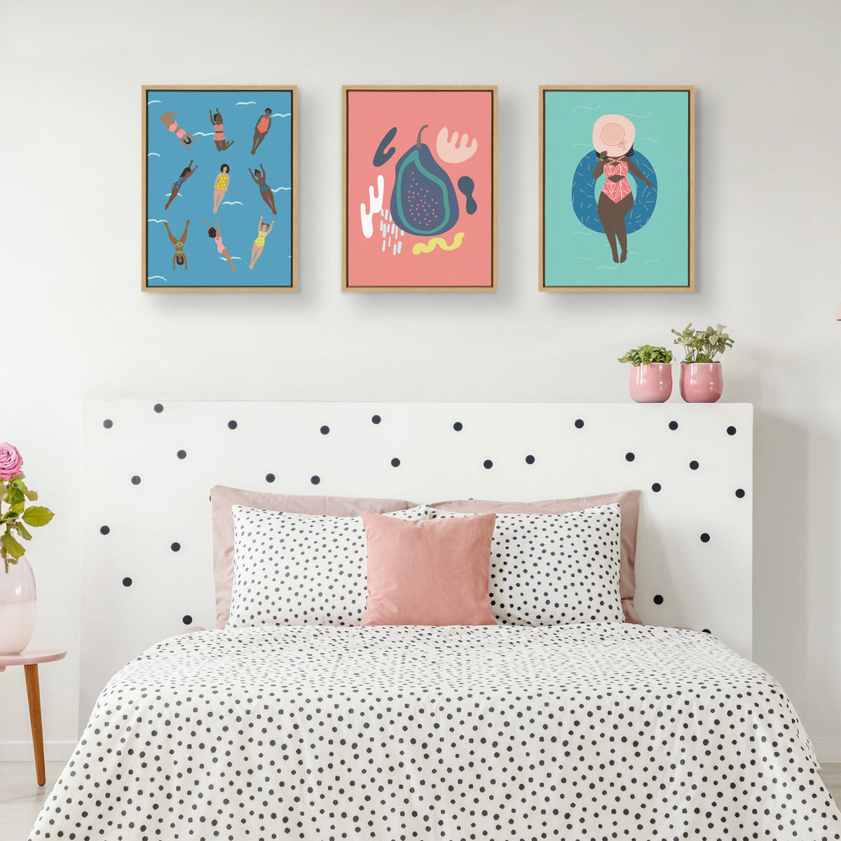 Sylvie By the Pool Framed Canvas by Queenbe Monyei