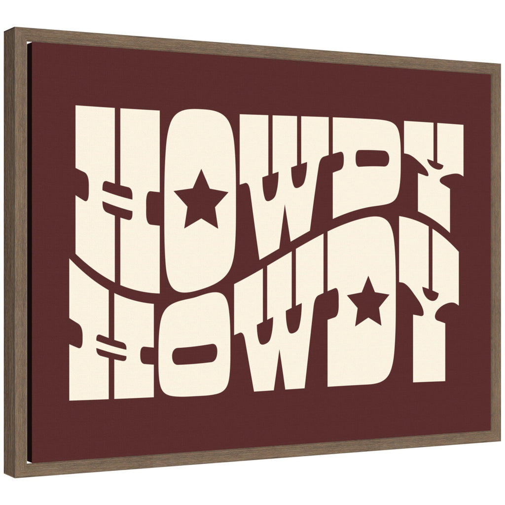 Howdy Burgundy by Honey Island Studio Framed Canvas Wall Art Print