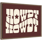 Howdy Burgundy by Honey Island Studio Framed Canvas Wall Art Print