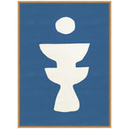 Sylvie Ceramic Blue Beige 4 Framed Canvas by Rocket Jack