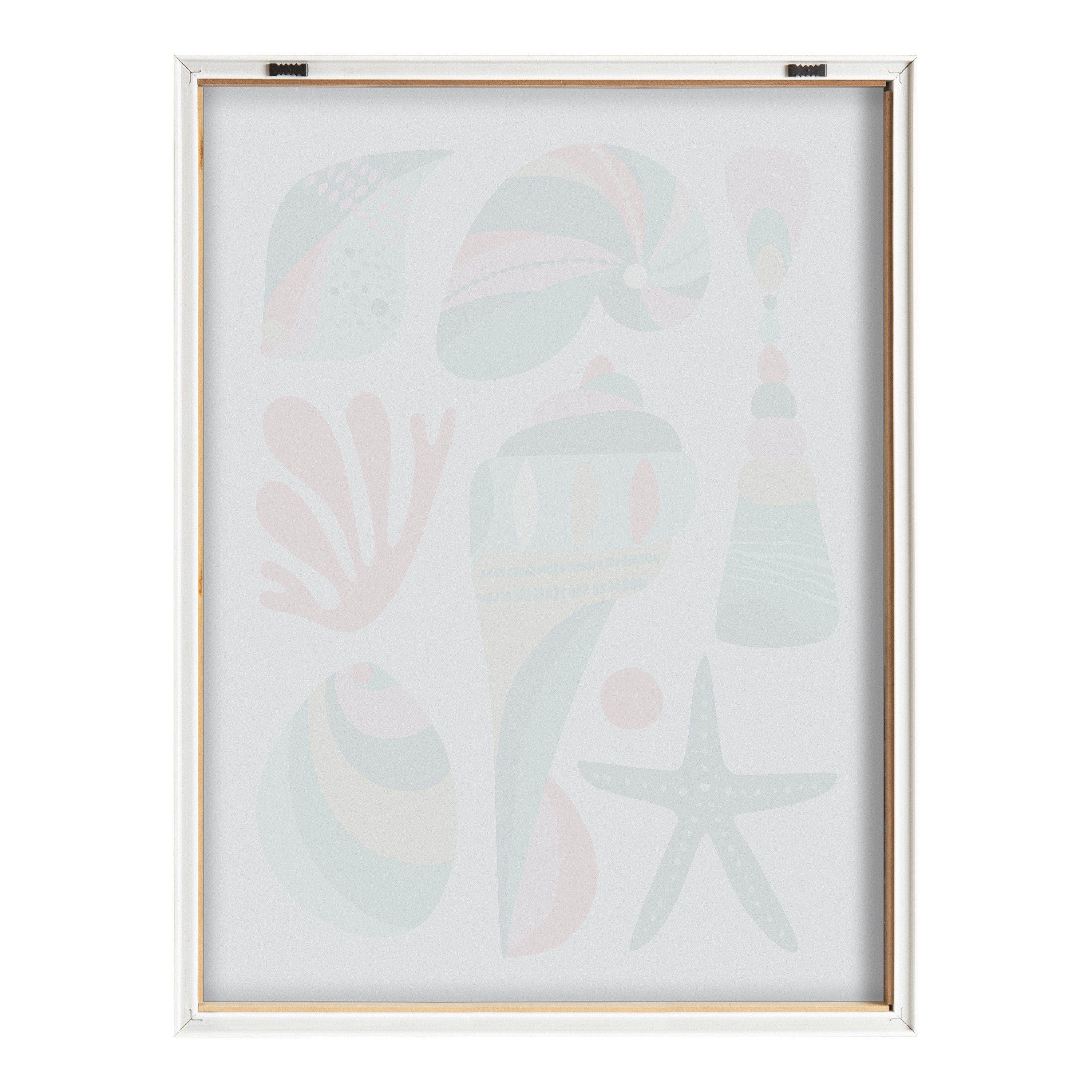 Blake Modern Colorful Seashells Framed Printed Glass by Rachel Lee of My Dream Wall