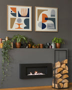 Sylvie Abstract Mid Century Framed Canvas by Rachel Lee of My Dream Wall