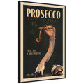 WG Deco Prosecco Ostrich by The Whiskey Ginger Framed Canvas Wall Art Print