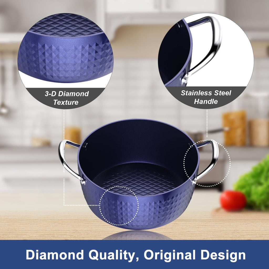 CasaFoyer 24cm Induction Casserole Dish with Lid - 2.2L Non-Stick Stock Pot