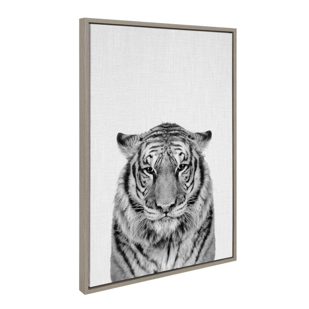 Sylvie Tiger Framed Canvas by Simon Te of Tai Prints