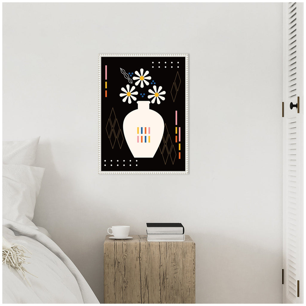 Sylvie Black Vase Framed Canvas by Amber Leaders