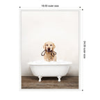 Sylvie Golden Retriever in Rustic Bath Style Framed Canvas by Amy Peterson