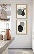 Sylvie 863 Abstract Rocks and 864 On The Rocks Framed Canvas Set by Teju Reval of SnazzyHues