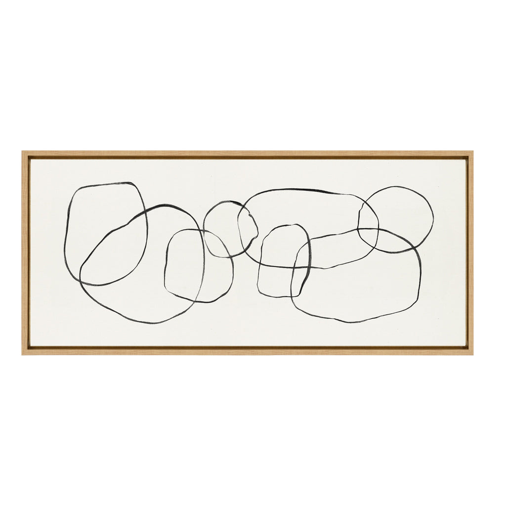 Sylvie Dancing Circles Framed Canvas by Teju Reval of SnazzyHues