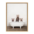 Sylvie Three Little Bears in Vintage Bathtub Framed Canvas by Amy Peterson Art Studio