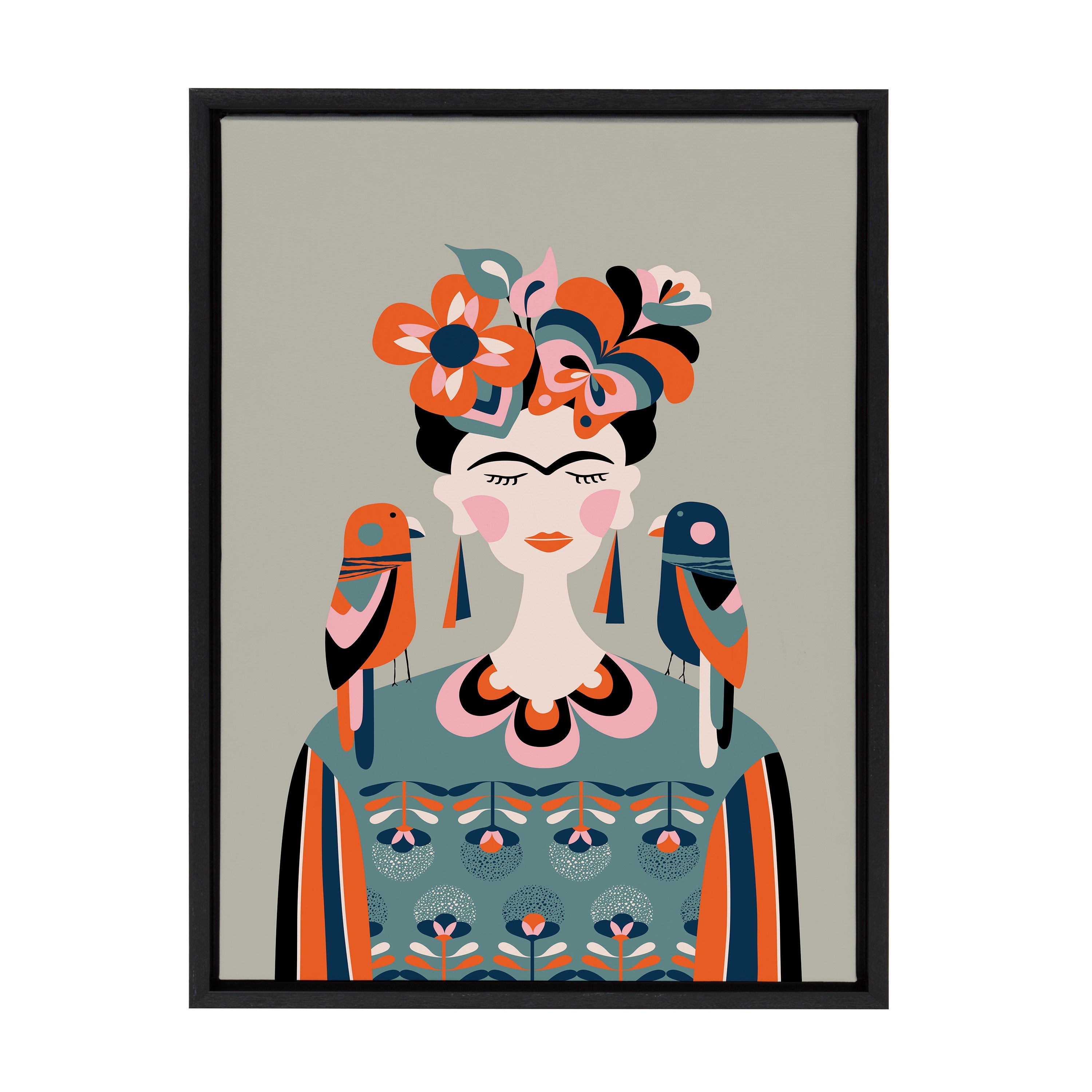Sylvie MCM Frida Kahlo Framed Canvas by Rachel Lee of My Dream Wall