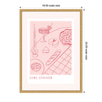 Girl Dinner by Aislinn Simmonds Duchess Plum Framed Canvas Wall Art Print