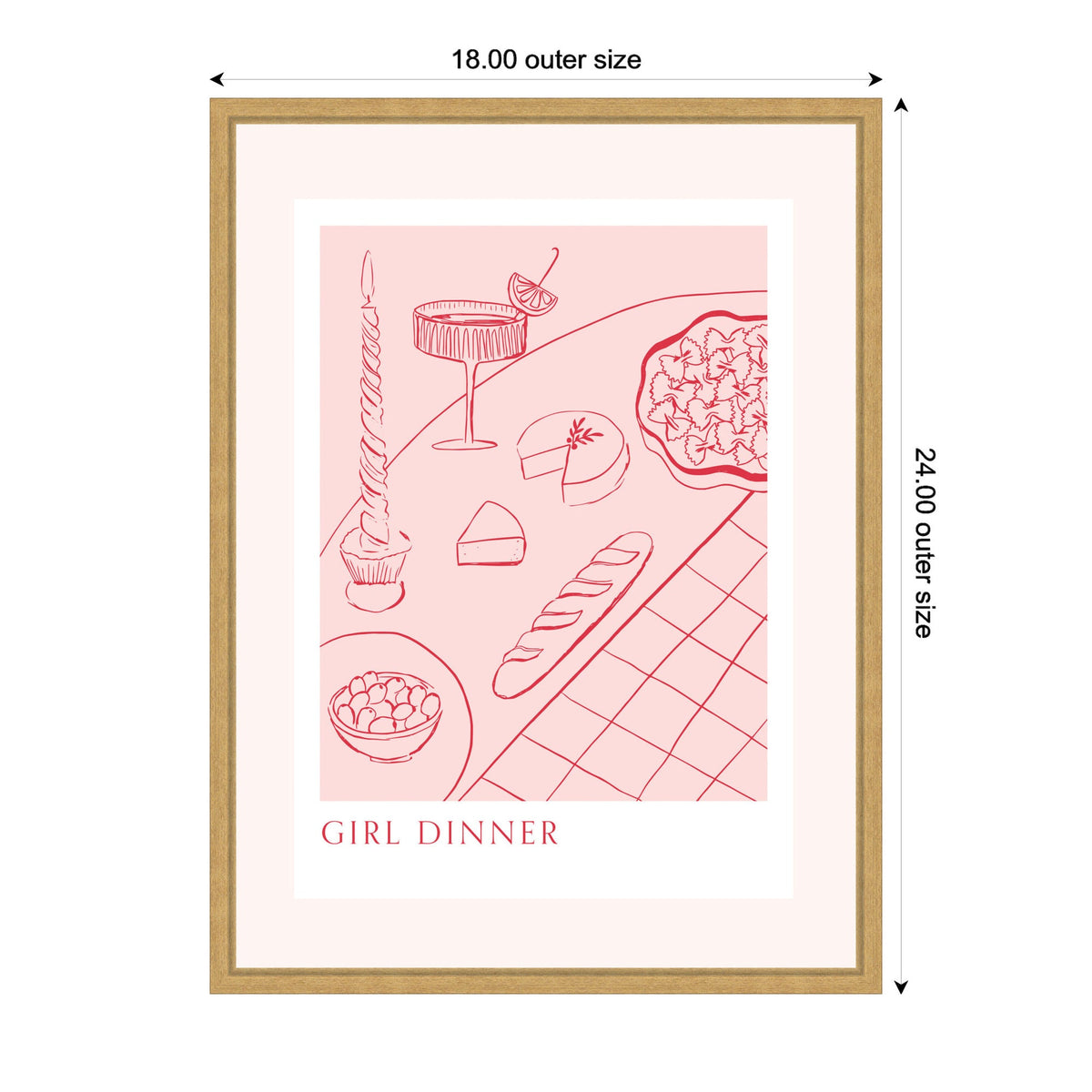 Girl Dinner by Aislinn Simmonds Duchess Plum Framed Canvas Wall Art Print