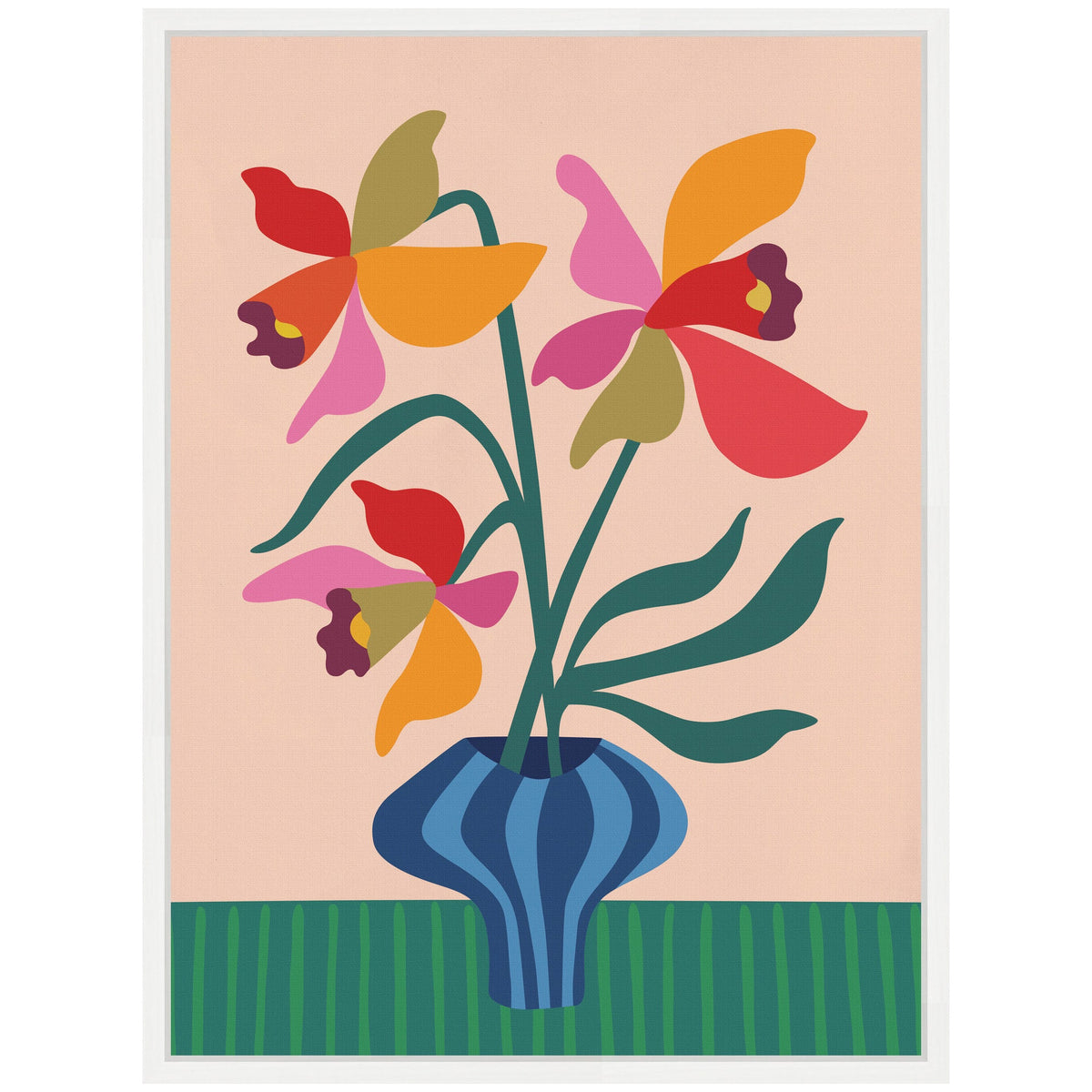 Sylvie Daffodils and Vase Framed Canvas by Rachel Lee