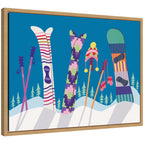 Sylvie Framed Canvas Winter Ski Village by Rachel Lee