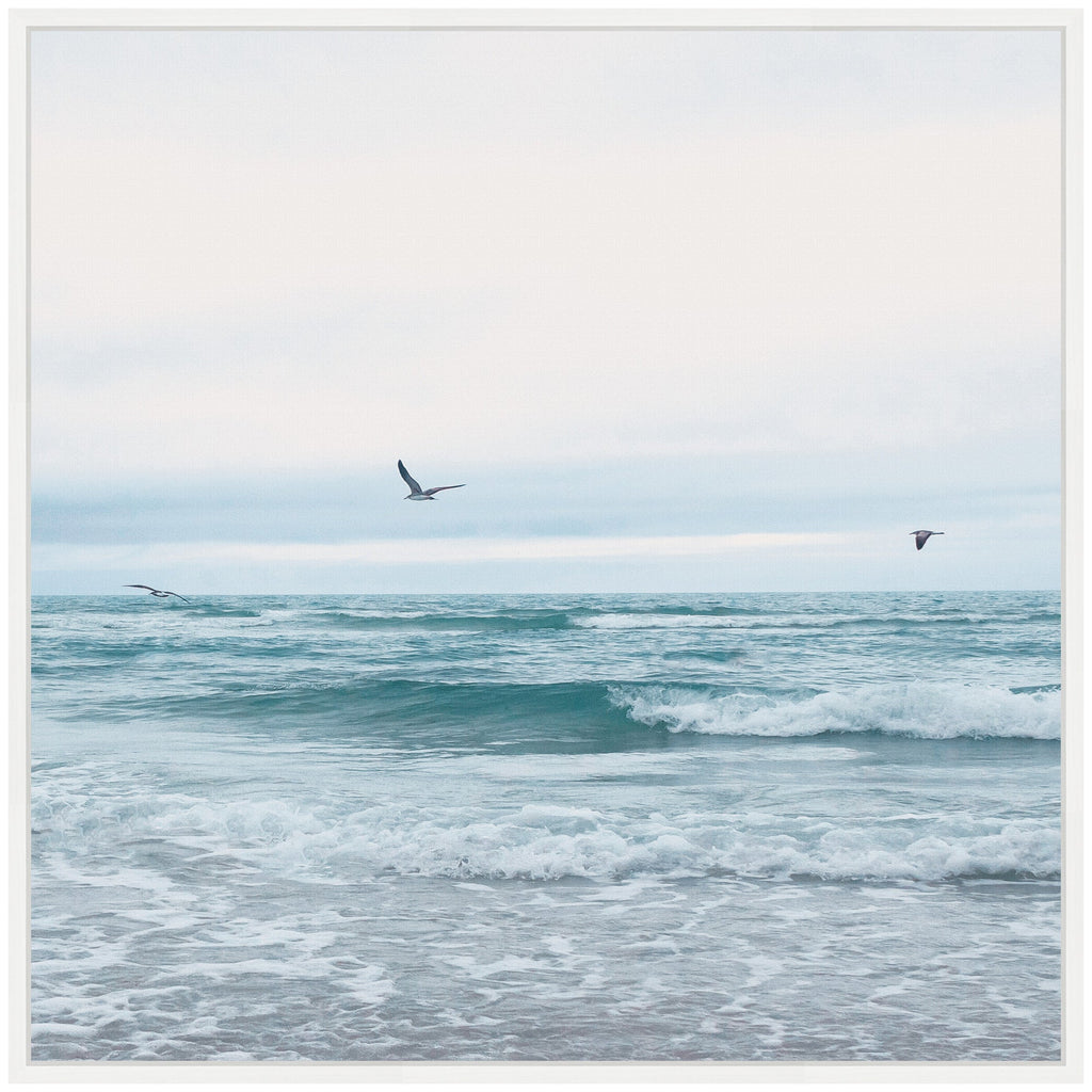Sylvie Ocean Swim 2 Square Framed Canvas by Stephanie Klatt