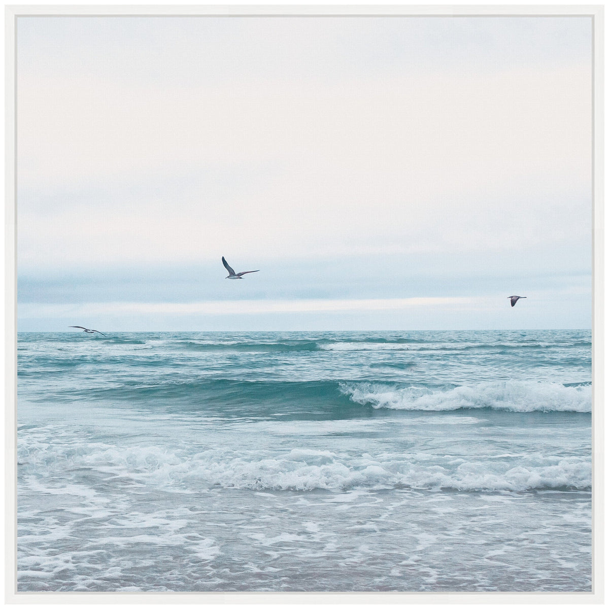 Sylvie Ocean Swim 2 Square Framed Canvas by Stephanie Klatt