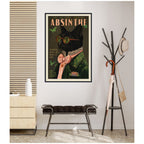 WG Absinthe Kitty by The Whiskey Ginger Framed Canvas Wall Art Print