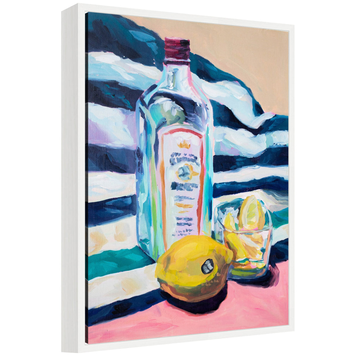 Sylvie Lemons and Gin Framed Canvas by Rachel Christopoulos