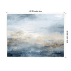 Sylvie Tonal Abstract Oceanic Nautical Serenity Blue Horizontal Framed Canvas by The Creative Bunch Studio