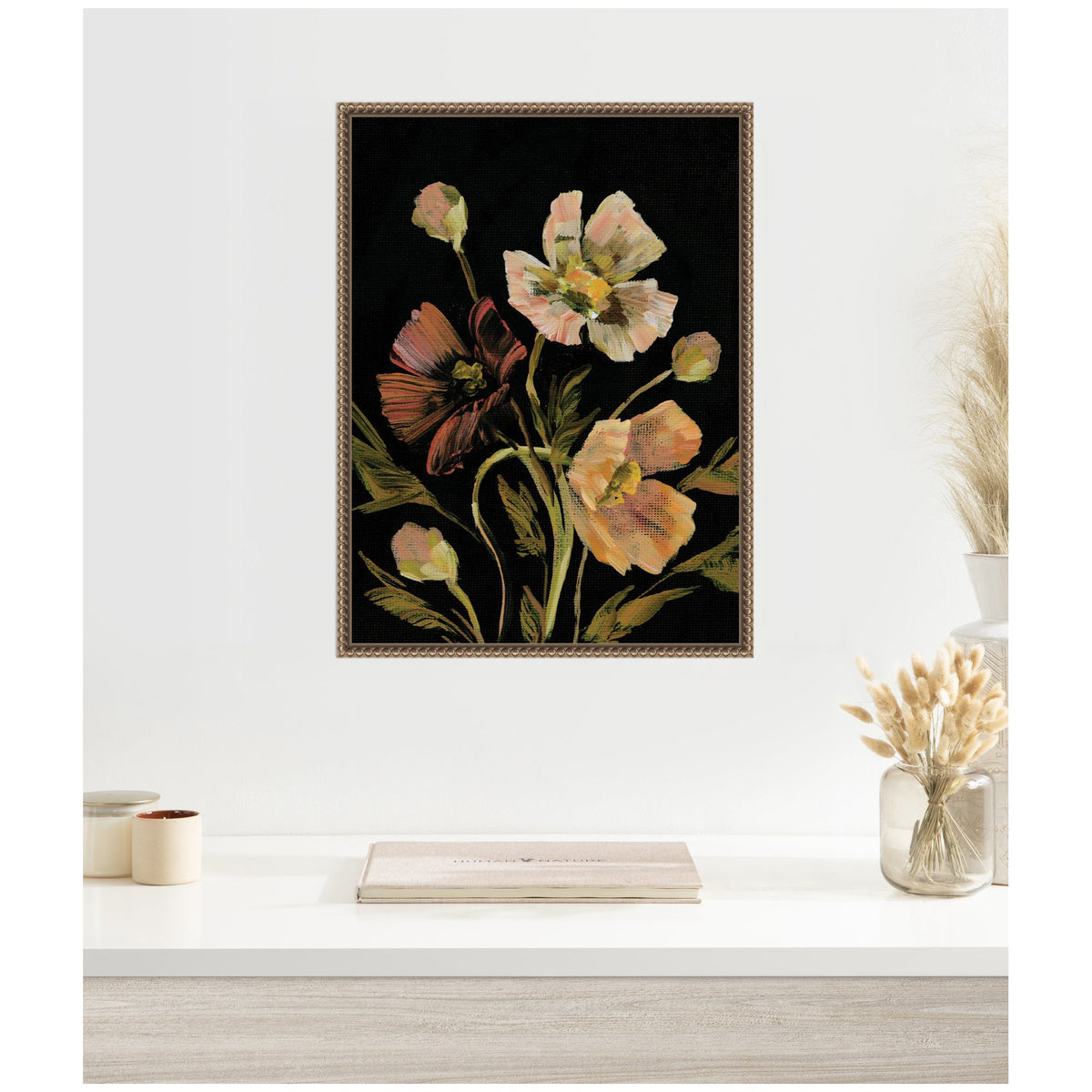 Sylvie Moody Floral 5 Framed Canvas by Annie Quigley