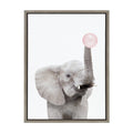 Sylvie Bubble Gum Elephant Framed Canvas by Amy Peterson Art Studio