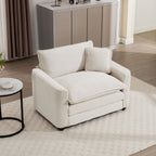 Modern Classic Fabric Single Chair Deep Seat Sofa With Pillow