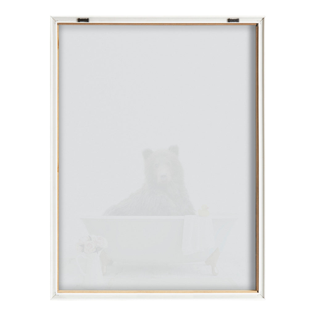 Blake Bear Cottage Bathroom Framed Printed Glass by Amy Peterson Art Studio