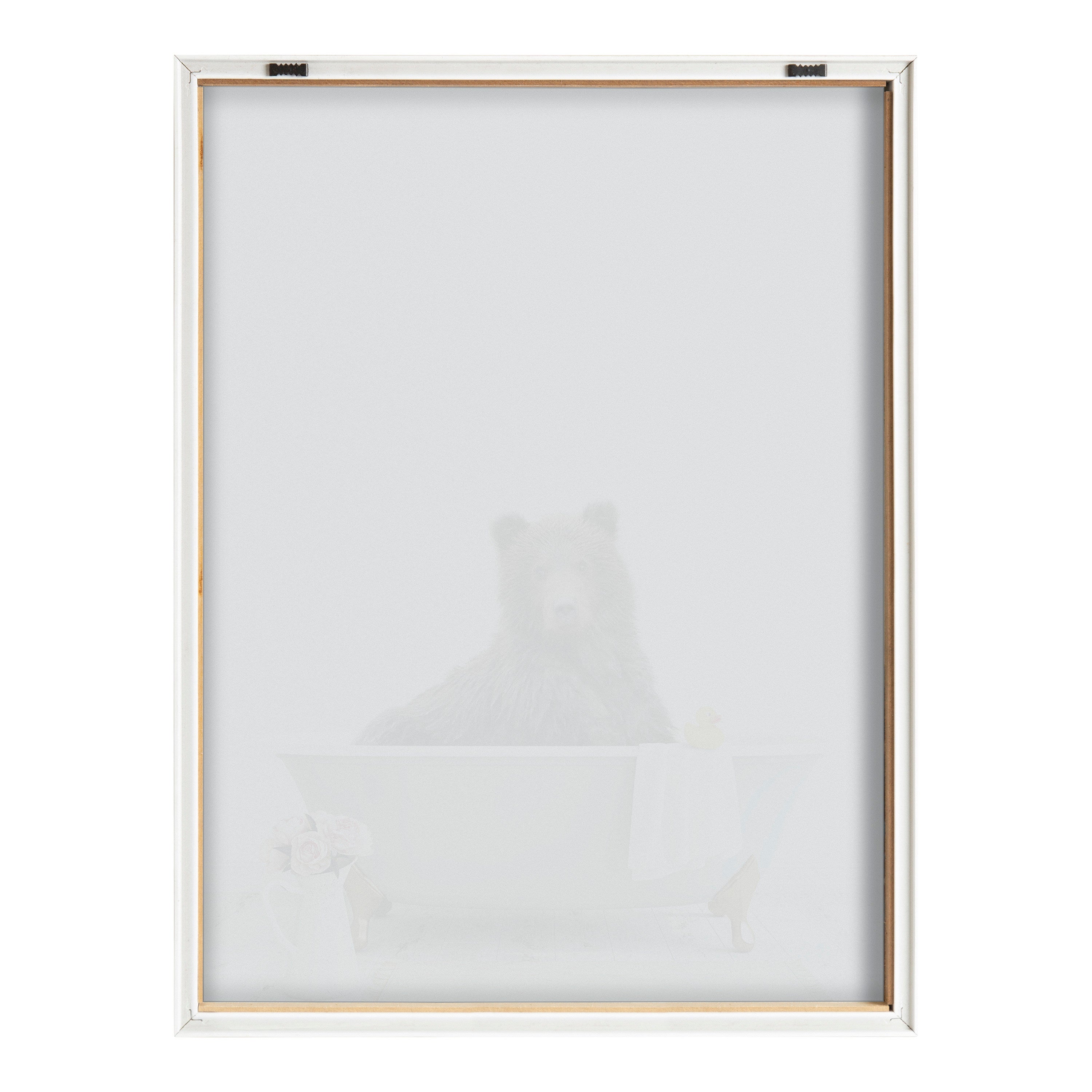 Blake Bear Cottage Bathroom Framed Printed Glass by Amy Peterson Art Studio