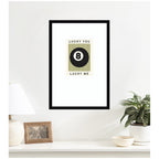 Lucky You Lucky Me Green Striped 8 Ball Print, Dopamine Decor for Home or Apartment Retro Poster by Lucky Guava Framed Wall Art Print