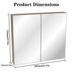 Medicine Cabinet, Wall Mounted Bathroom Mirror With Storage